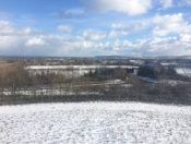 Winter view from the top floor of the mill